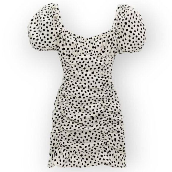 ZARA s/s Polka Dot Puff Sleeve Mini Dress Size M - Picture 4 of 16